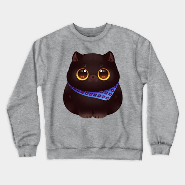 Fancy Black Cat Crewneck Sweatshirt by Riacchie Illustrations